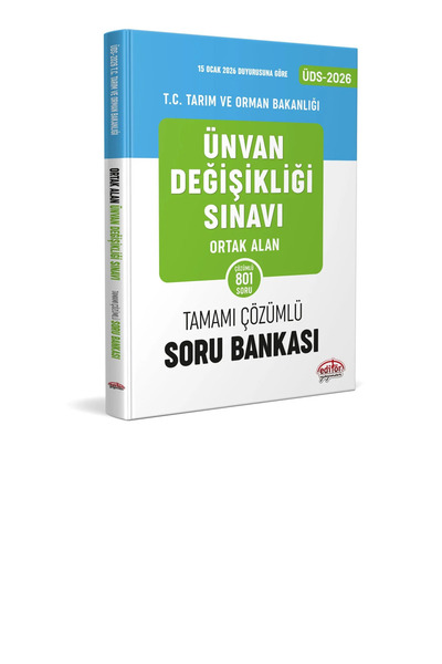 Editör Yayınevi T.C. Tarım ve Orman Bakanlığı ÜDS Ortak Konular 801 Çözümlü S...