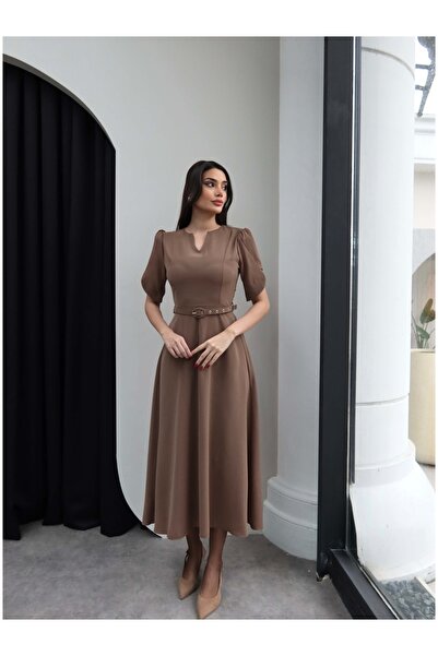 ESRAHELVACI Balloon Sleeve Belted Dress