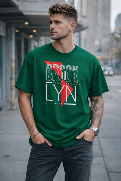 ArtYus Brooklyn Printed Cotton Relaxed Fit Round Neck Unisex T-Shirt
