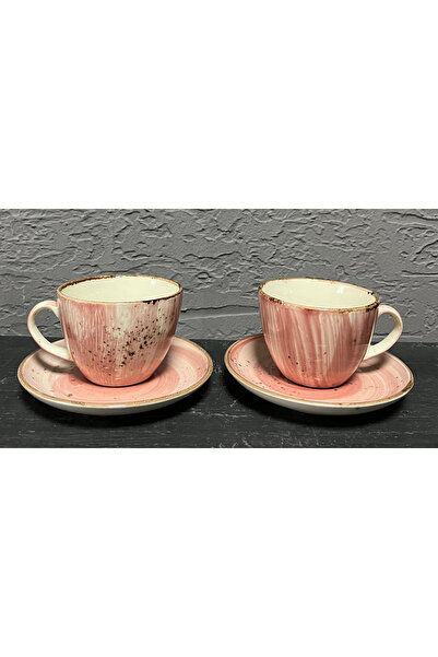 Kırtasiye Ofisi Double pink handle tea cup office gift cup mug cup mug