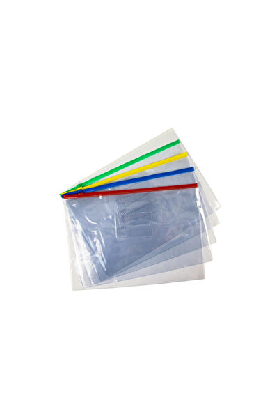OEM Set of 15 plastic folders with zipper, size A5, plastic, multicolor