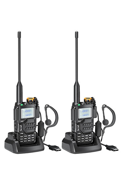 Velixo Set 2 stații radio portabile walkie-talkie 5W, VHF/UHF, AM/FM, 1600mAh...