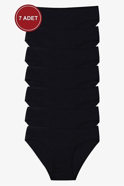 Tusebu 7 Pack Women's Cotton Slip Panties Black |   Daily Comfortable Underwear