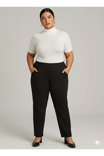 AKŞEN GİYİM Plus Size Women's Full Lycra Steel Knitted High Waist Slim-Lookin...