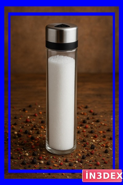 İN3DEX وعاء توابل زجاجي شفاف سعة 150 مل، وعاء ملح وفلفل