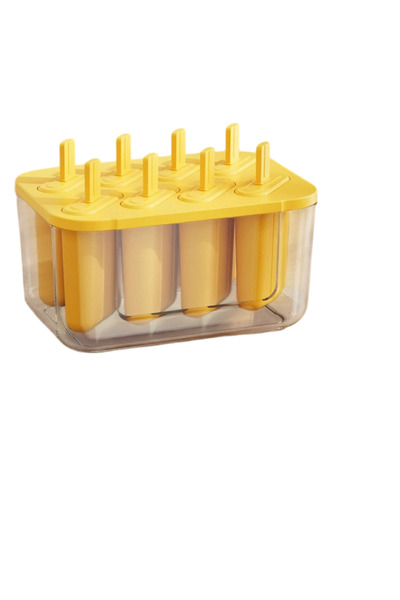OEM Ice cream mold, 17.5 x 12.3 x 9.5 cm, plastic, yellow, transparent