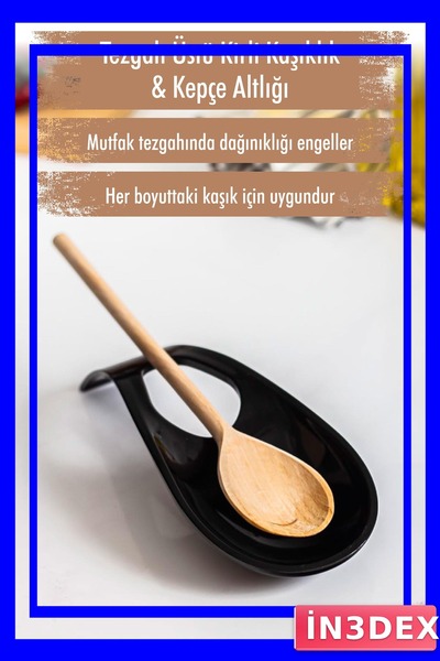 İN3DEX Countertop Dirty Spoon and Ladle Storage Mat Black