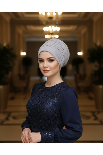 Ergül Duvak Simsiz açık gri. Duvak,Hazır Duvak,Düğün,Hazır şal,Hazır türban,A...