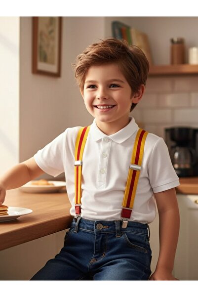 E-Giyimbank Erkek Çocuk Pantolon Askısı 3-7 Yaş – Klipsli, Ayarlanabilir, Öze...