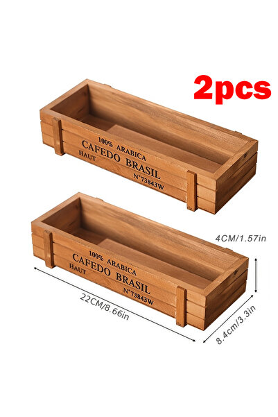 Choice 2pcs Retro Garden Plant Pot Vintage Wooden Storage Box for Sundries St...