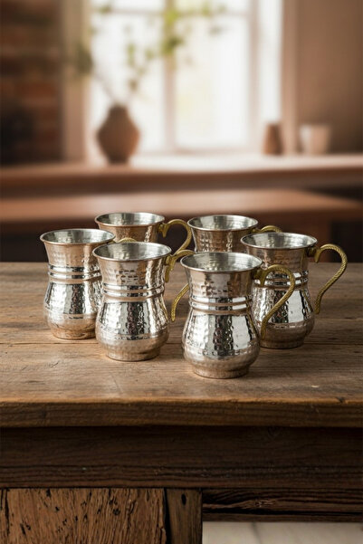 Yardımcı Bakır Since 1997 Set of 6 Hand Tattooed Nostalgic Copper Ayran Cups ...
