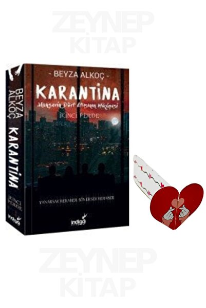 İndigo Kitap Karantina İkinci Perde(Karton Kapak)Özel Tasarım Kalp Ayraç Hedi...