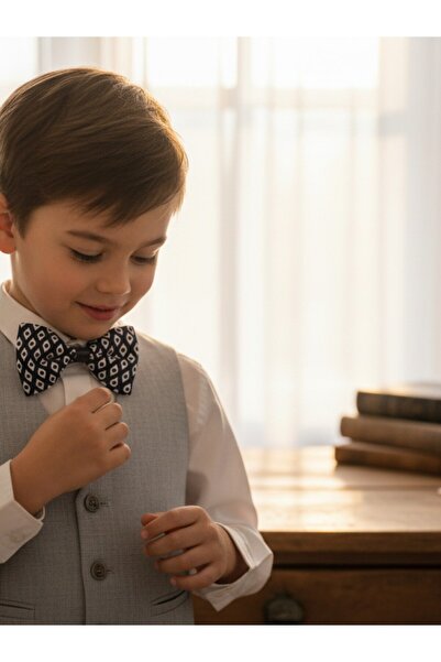 E-Giyimbank Unisex Children's Elastic Bow Tie 3-7 Years Old Children's Bow Ti...