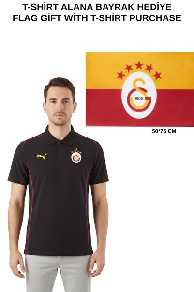 Galatasaray Лицензирана тренировъчна тениска с поло яка, черна, 5 STAR