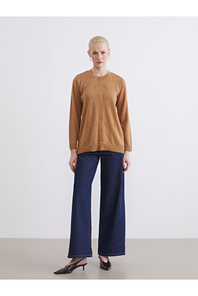 LC Waikiki سترة تريكو نسائية مخرمة برقبة دائرية