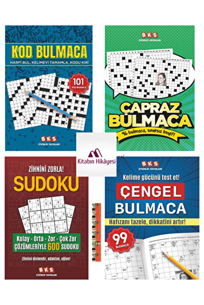 Bilge Kültür Sanat Çengel Bulmaca, Çapraz Bulmaca, Kod Bulmaca, Sudoku(4kitap)