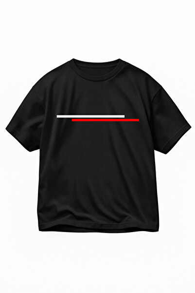 LORVEX Tricou Unisex Oversize 100% Bumbac Croială Confortabilă Dungi Roșu-Alb...