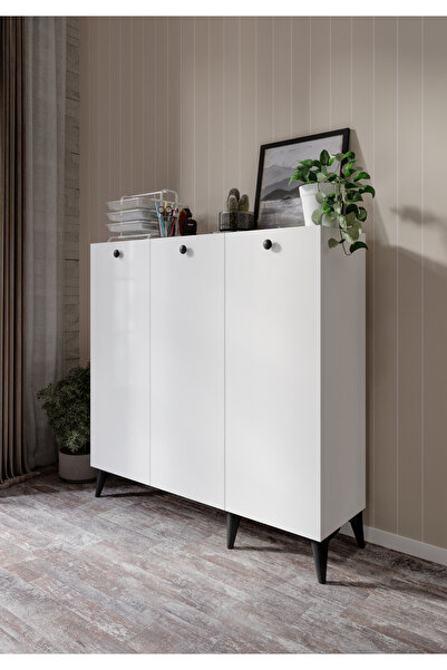 Afilli 3 Kapaklı 4 Raflı Dosya Dolabı Ve Çok Amaçlı (TAMAMI MDF)