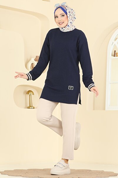 ModaMerve Manşeti Ribana Detaylı Tunik 709PM271-MS Laci