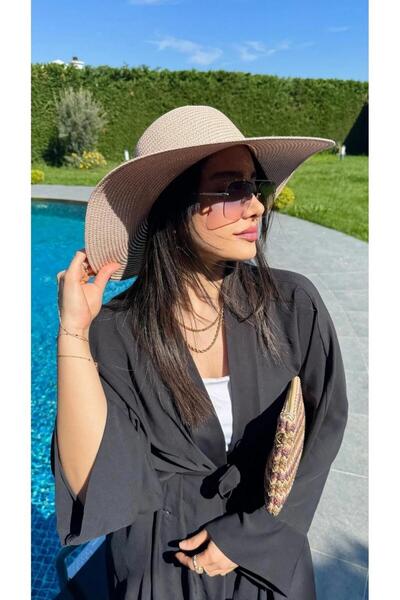 keisy Women's Knitted Wide Straw Hat