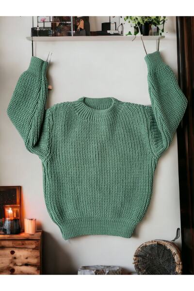 ESES BEBE Flexible Knitwear Sweater Crew Neck Oversize Unisex Baby Kids 1-5 Y...
