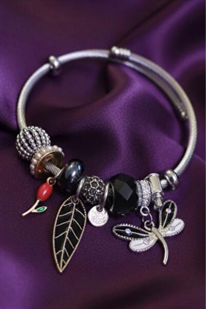 DİAVENTA TAKI VE AKSESUAR 316L Modern Steel Stylish Charm Bracelet Dragonfly ...