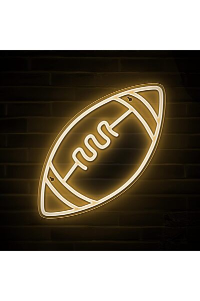 Slasa لوحة نيون LED لكرة القدم – 21×41 سم، إضاءة جدارية لغرف نوم الأولاد والم...