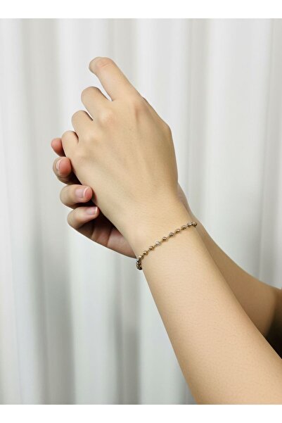 kuyumcu nurettin 2,40 gr (GRAM) 3 Renkli Tam Tur Dorika Bileklik Künye 14 Aya...