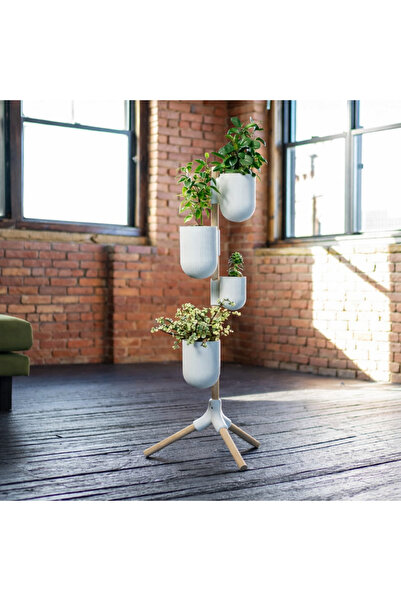 Onyx Modern Çok Katlı Saksılık – Ayaklı Dekoratif Bitki Standı (4 Saksılı)