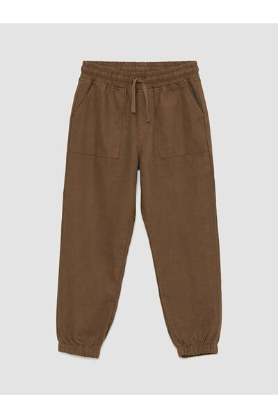 LC Waikiki بنطلون جوجر للأولاد بخصر مطاطي باللون البني