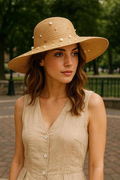 keisy Women's Knitted Wide Straw Hat