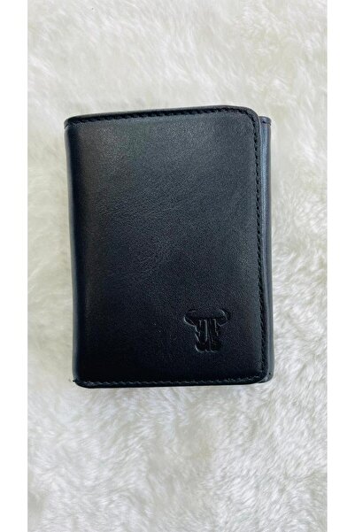 BLACK Men's Leather Vertical Wallet