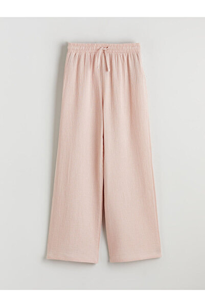 LC Waikiki MG TRENDEN Ružičaste muslinske pantalone za devojčice sa elastični...