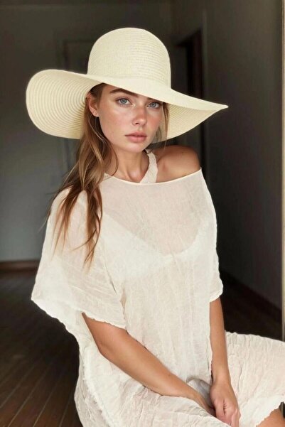 keisy Women's Knitted Wide Straw Hat