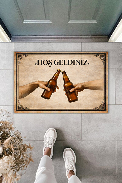 Rugmood طباعة رقمية حديثة - سجادة ترحيبية بتصميم البيرة - سجادة أمام الباب