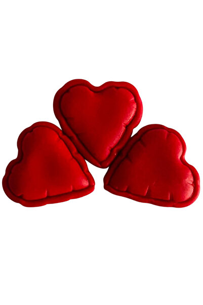 FigurinArt Set Figurine pentru tort pastă de zahăr - 10 inimioare roșii - han...