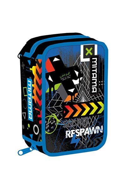 Mitama penar cu 3 compartimente, design albastru și negru