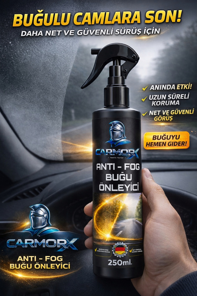 CARMORX Buğu Önleyici Sprey | Cam & Ayna İçin Uzun Süre Etkili Anti-Fog
