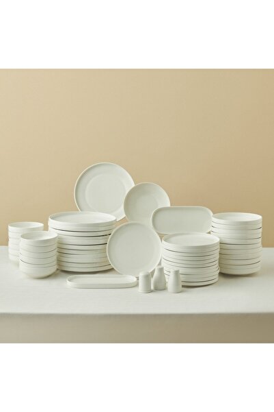 Karaca Stream Bone Sirius 53-Teiliges 12-Personen Tafelservice Weiß