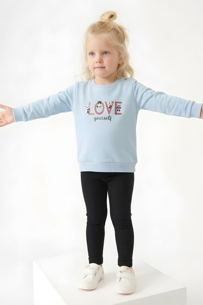 BABY SPORT Kız Bebek Takım Uzun Kollu Love Baskılı 6-18 Aylık