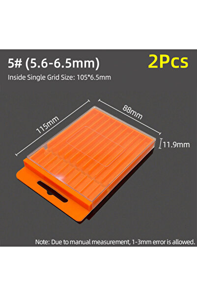 Choice20 صندوق تخزين لقم الثقب (5-6.5 مم) - قطعتان - صندوق أدوات بلاستيكي للر...