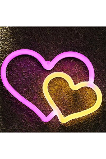 Slasa Heart LED Neon Sign – 15x21 cm Pink Heart Wall Decor for Bedroom & Party