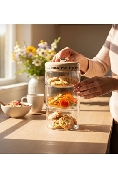 İthal 3-Layer Large Size 12X12X28 cm Vacuum Glass Sugar Bowl Snack Bowl Turki...