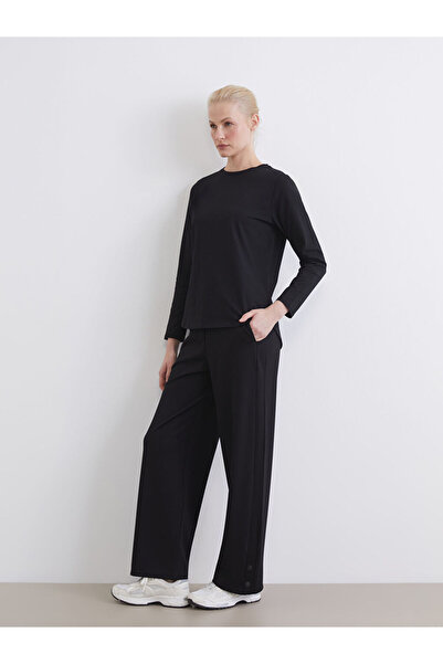 LC Waikiki Black Elastic Waist Women's Trousers