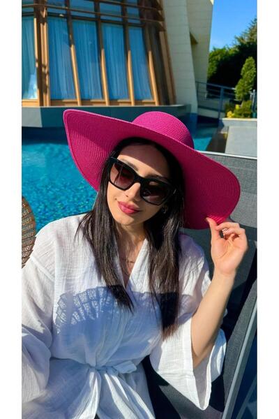 keisy Women's Knitted Wide Straw Hat