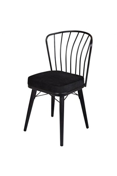 net mobilya 2 Adet Güneş Sandalye Siyah Mutfak Salon Yemek Odası Sandalyesi M...