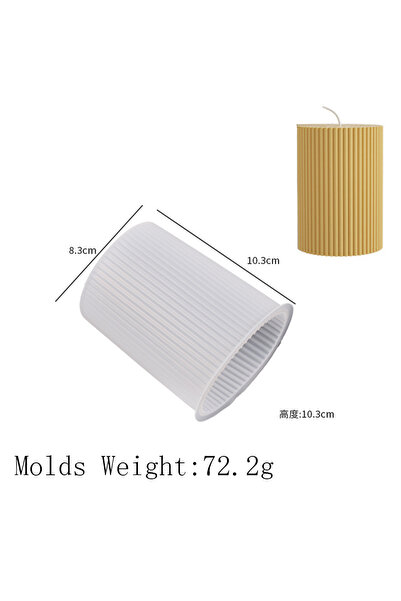 Choice15 قالب شمع أسطواني من السيليكون، لصنع شموع مخططة، وزينة عشاء، وقوالب م...