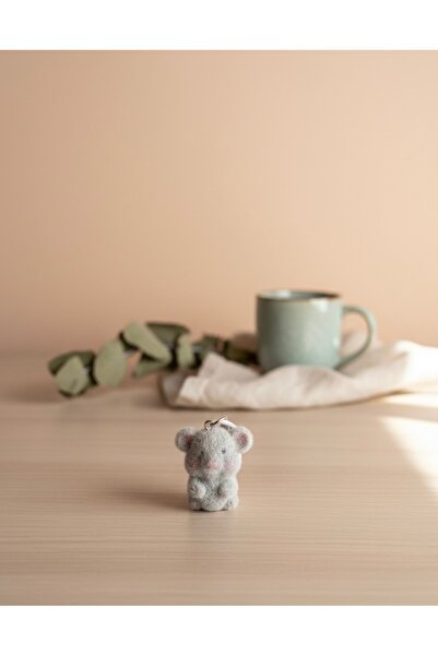 Hiis Store El Yapımı Koala Figürlü Çanta Süsü ve Cüzdan Charmı - Gri Anahtarlık