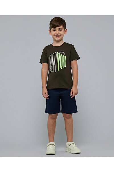 R&B تي شيرت مطبوع برقبة دائرية وأكمام قصيرة