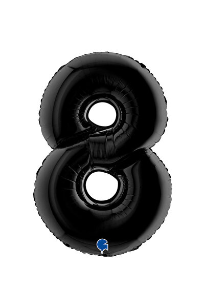 PARTİ SEPETİ بالون رقائقي على شكل رقم أسود مقاس 26 بوصة (66 سم) إيطالي
